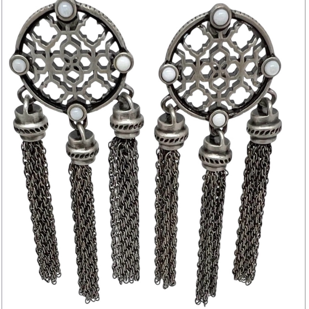 Kendra Scott Adams Logo Tassel Statement Earrings - Picture 1 of 6